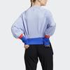 Adidas Wx W Rib Sweatshirt Color Block Short Round Neck Sports Vintage American Women Sweatshirt Blue H09676