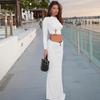 Women's Autumn and Winter Temperament Solid Color Crop Top Sexy Fanny Pack Hip Skirt Suit Women