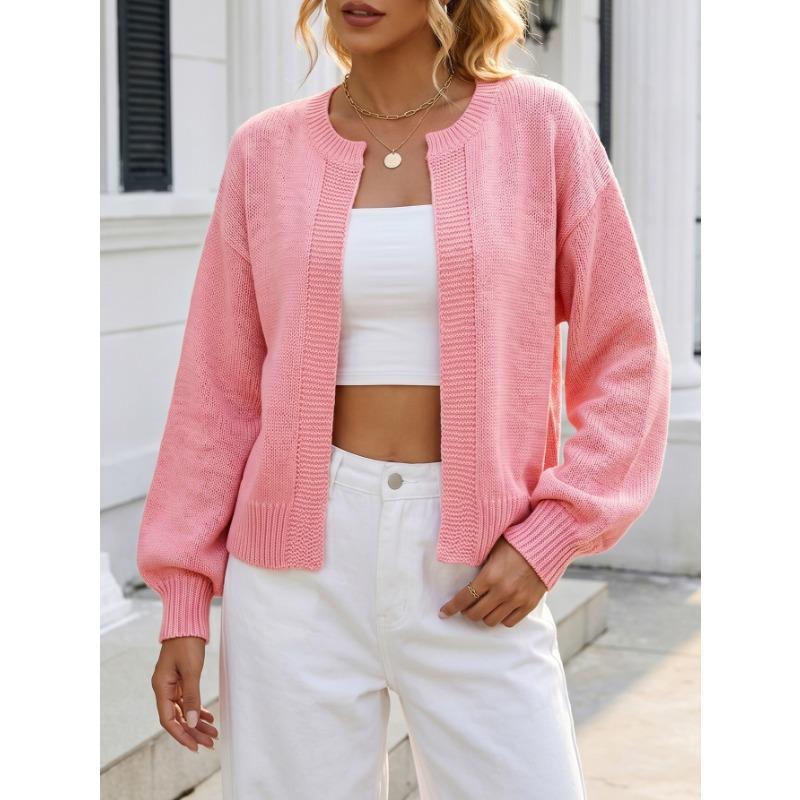 Женский повседневный свободный вязаный кардиган на пуговицах с длинным рукавом, верхняя одежда