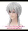 CaseEden Cosplay Wig, Short, Long Nape, Heat-Resistant, Silver-Gray Hair, Includes 2 Wig Nets
