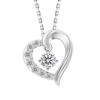 Колье Сердце из муассанита для 925 Подвеска из муассанита Сердце Белое золото Регулируемый Подарок KRKC&CO Женщины, Серебро, Колье, Форма, Гипоаллергенный, 0.3 карата,