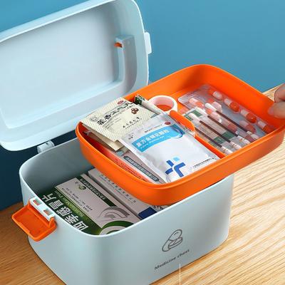Большая вместительная семейная аптечка, дорожный футляр для таблеток, простая коробка для хранения, пластиковый контейнер для первой помощи, семейная аптечка