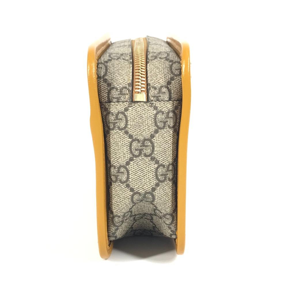 GUCCI 625764 GG Supreme GG logo Clutch bag pouch with handle Beige/Yellow Unused