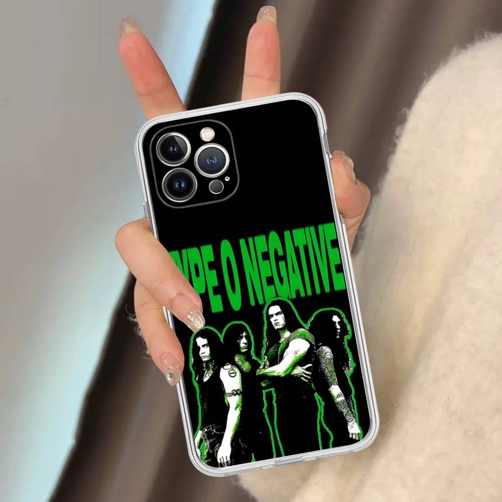 Чехол Rock Band T-Type O Negative Music для IPhone 17 16 15 14 13 12 Mini 11 Pro Max Прозрачный