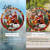 Double Sided Festive Window Art Christmas Acrylic Hanging Decor 2D Holographic Stained Glass Decorations Ornament with Metal Chain Double-sided