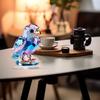 Yousheng 2D Flat Animal Ornament Desktop Acrylic Decoration Owl Rooster Eagle Table Sign with Base for Home Office End Table Mantel Decor