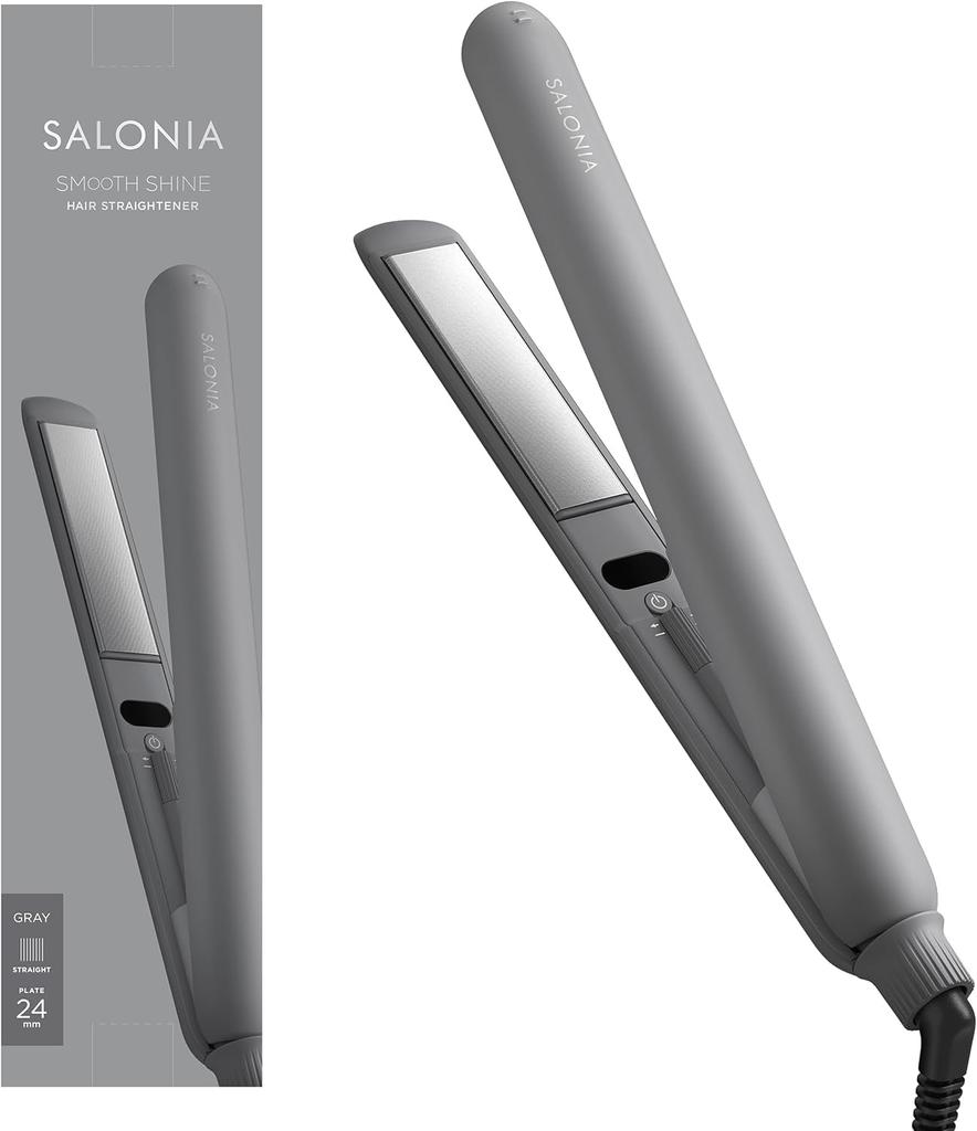 SALONIA Smooth Shine Straight Iron Hair Iron 24mm Gray