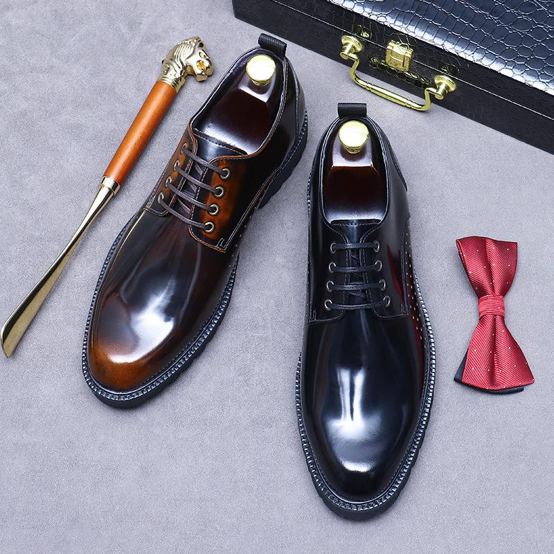 Brand Mens Formal Elegant Italian Footwear Pointed Toe Summer Men Wedding Dress Shoes Genuine Leather Men Patent Leather Shoes
