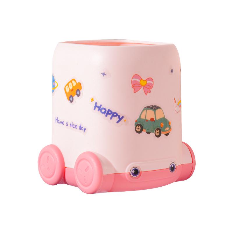 Children's Cartoon Car Pen Holder - Cute Desktop Storage for School Supplies