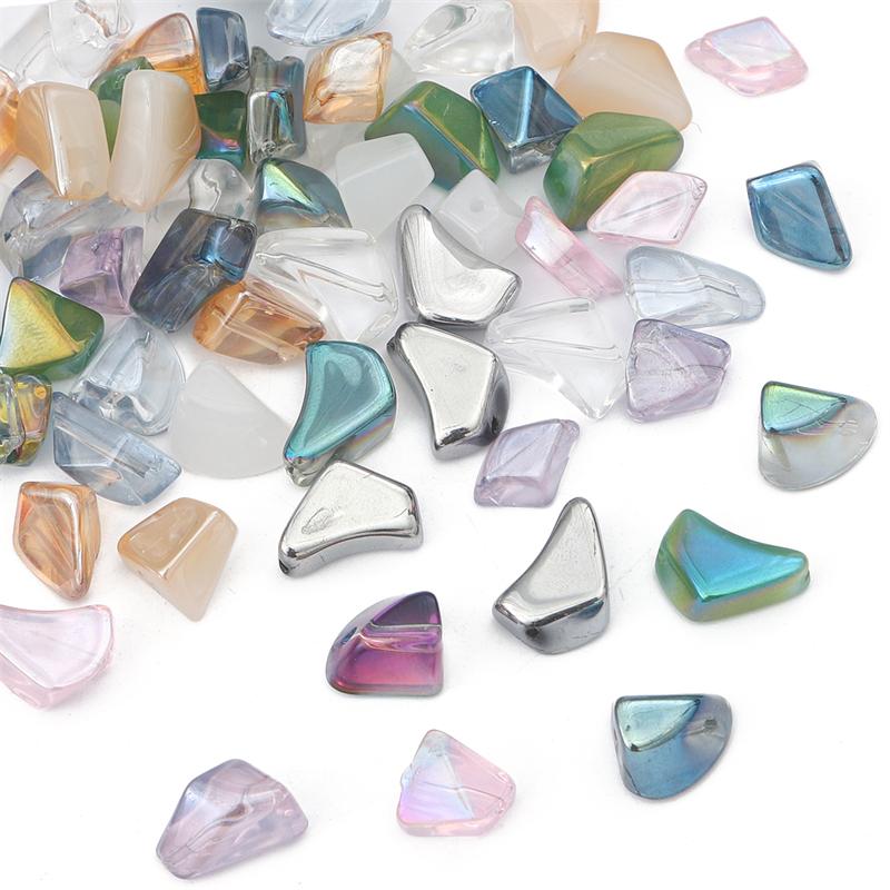 20 штук неправильных стеклянных бусин-крошек для изготовления украшений своими руками - Многоцветные