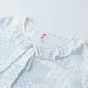 Fenteng [100% pure cotton 7A antibacterial] anti mite lace round neck cardigan long sleeved home suit set women's pajamas