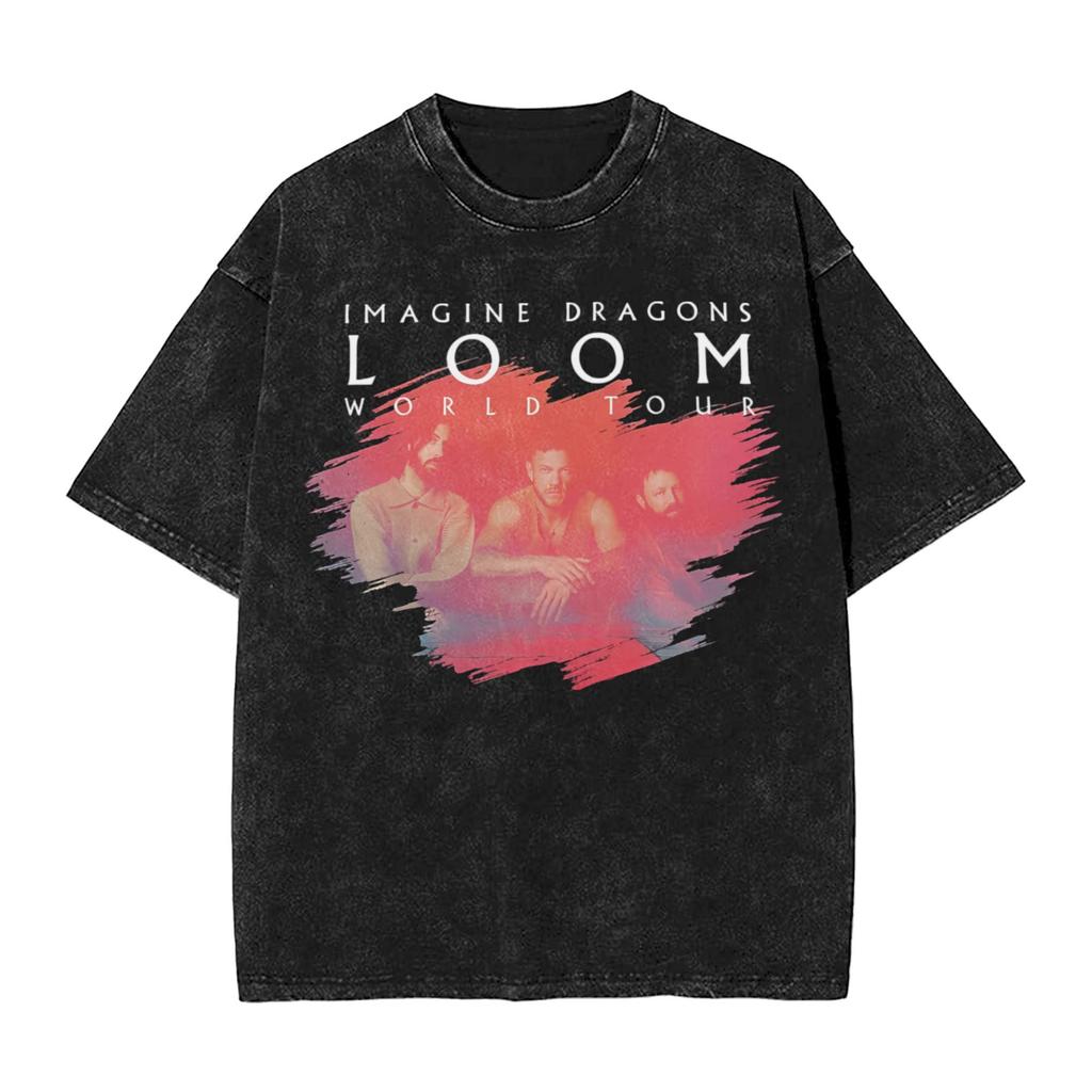Women Men Imagine Dragons T Shirt Graphic Printed Cotton Washed Casual T-Shirts