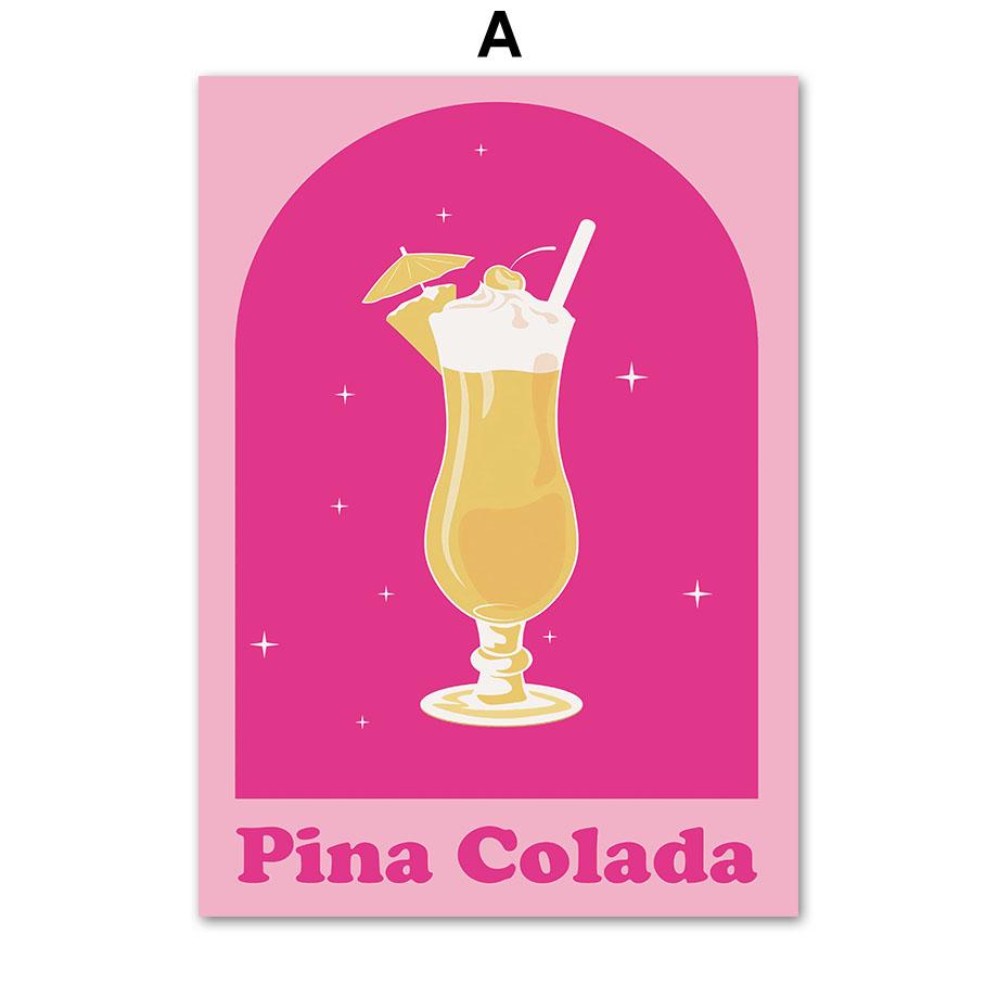 Водка Маргарита Капри Голубая лагуна растение коктейльные постеры и принты настенная живопись на холсте для гостиной декоративные картины