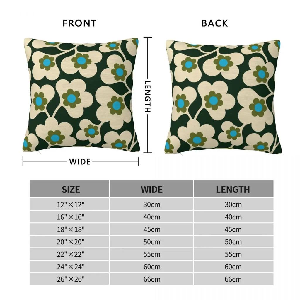 Green White Flowers Orla Kiely Pillowcase Printing Polyester Cushion Cover Decorative Pillow Case Cover Home Square 40*40cm