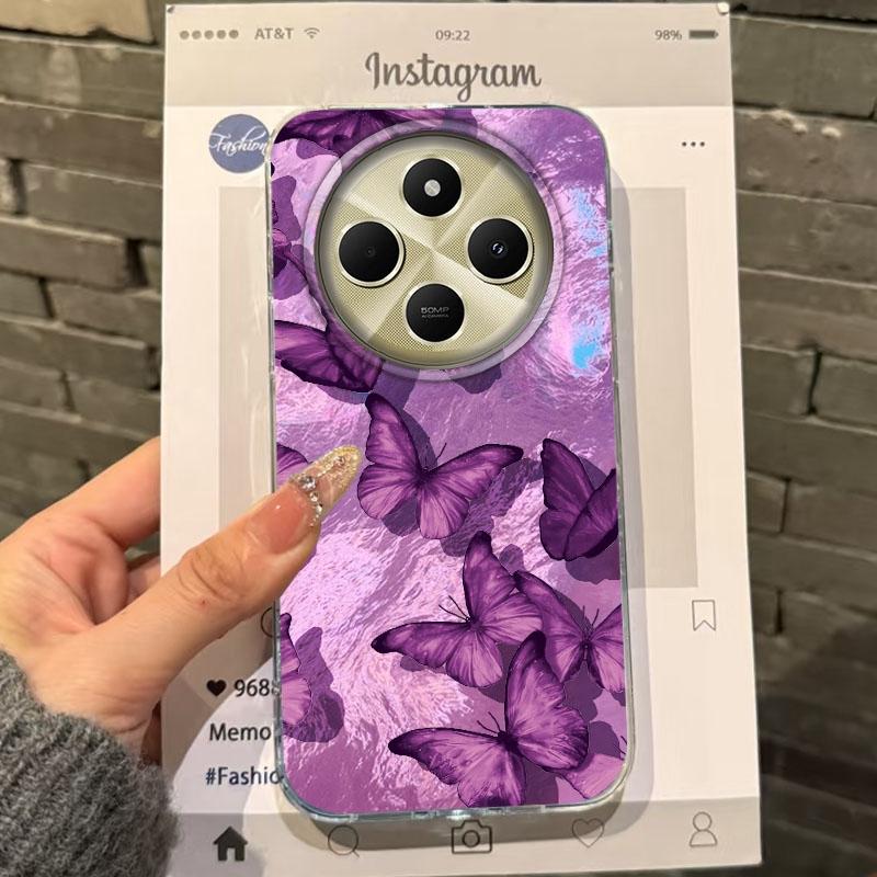 Luxury Butterfly Shadow Phone Case For Xiaomi Poco X3pro X5 M6 X6 X3 NFC M5s M6 Pro C75 C61 Shockproof Girls Women Fundas Cover