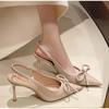 2025 New Summer High Heel Pumps Women Sandals Shoes Fashion Shallow Butterfly-knot Shoes Elegant Wedding Party Shoes