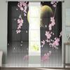 Japanese Cherry Blossom Moon Minimalist Sheer Curtains For Living Room Bedroom Kitchen Tulle Curtain For Windows Voile Drapes