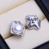 LSOOYH Natural Freshwater Cultured Pearl Earrings Silver Color Flower Stud Earrings Fashion Gifts For Women Wholesale