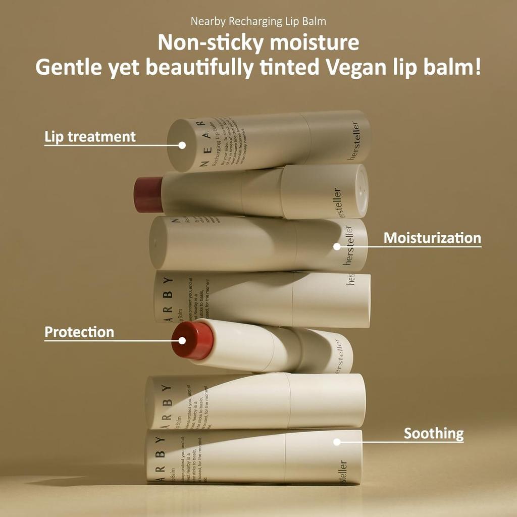 hersteller (Цвета заката коралловый)Nearby Rechargeing Lip Balm Vegan Butter Complex Интенсивное увлажняющее средство для сухих губ и щек