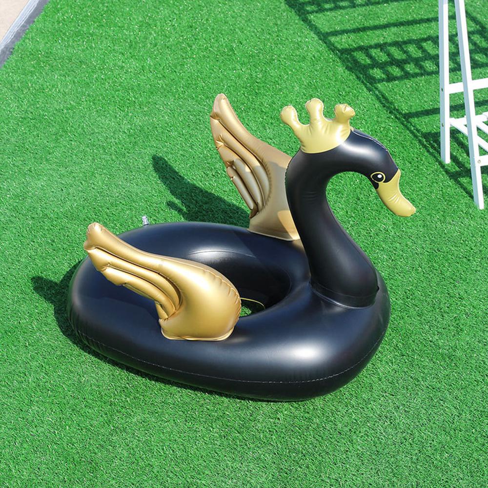 Inflatable Float Baby Swimming Circle White/Black Swan Swim Circle Water Fun Toys Children Holiday Water Sport Beach Party Toys