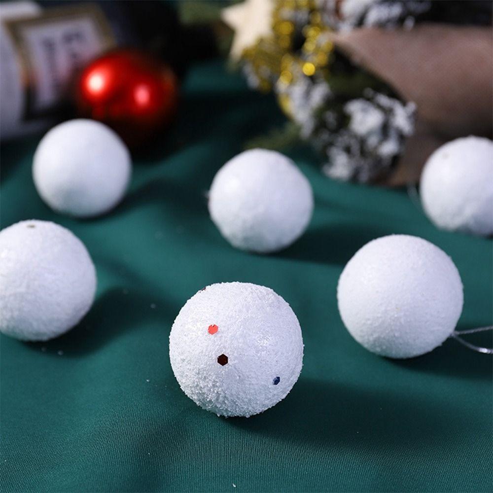 6Pcs/set Plastic Xmas Star Hanging Ornaments Cute Christmas Balls Pendants  Party Supplies