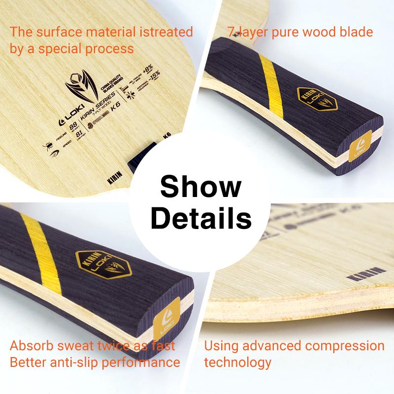 Loki K6 Blade Table Tennis Professional Pure Wood Bottom Table Tennis Racket Blade Ping Pong Blade