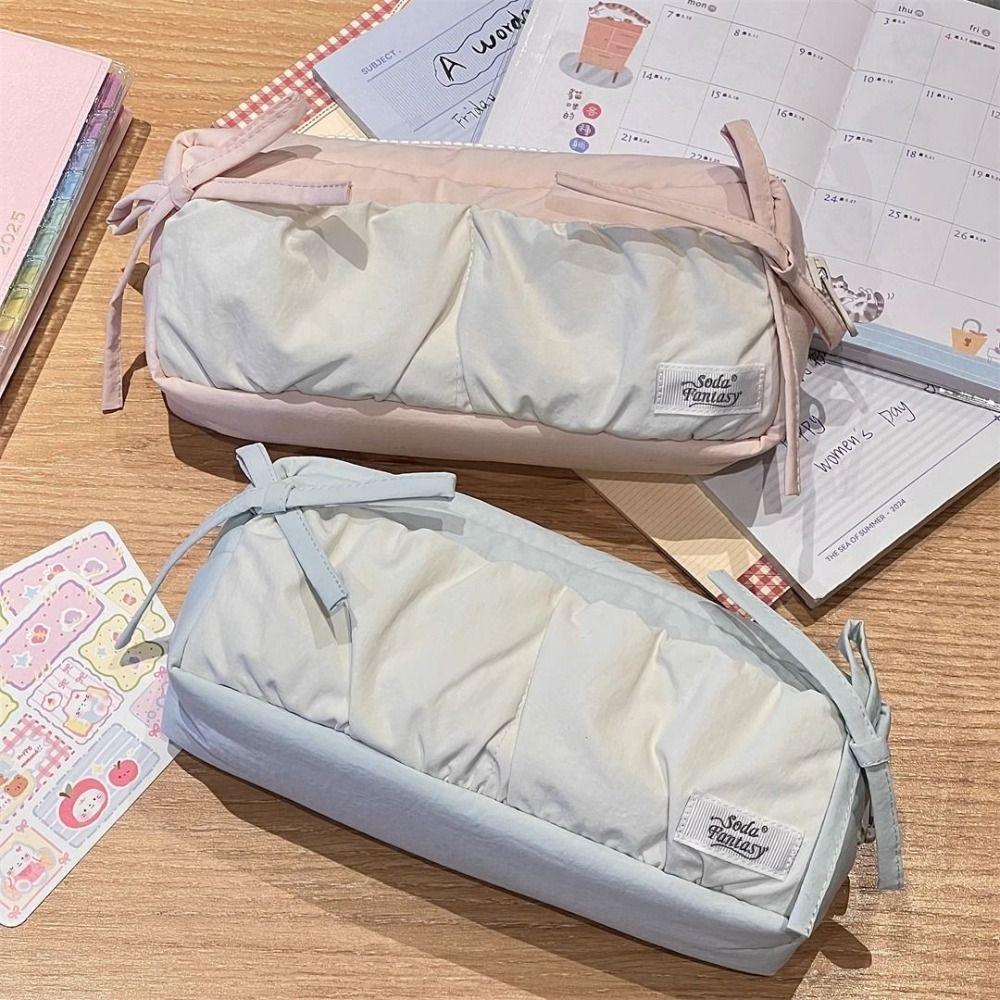 Large Capacity Stationery Storage Bag Dopamine Pencil Case Candy Colored Pencil Bag Boy/Girl