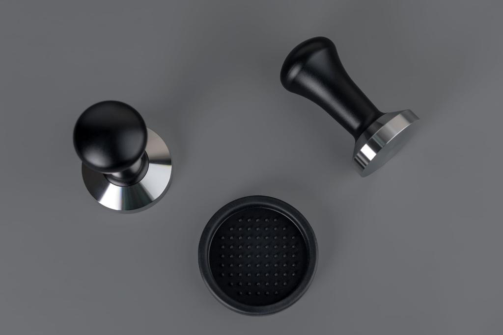 La mellow Espresso Coffee Tamper 515358mm Coffee Tamper for Espresso Machines (53mm Stainless Steel with Aluminum Handle) with Tamper Mat