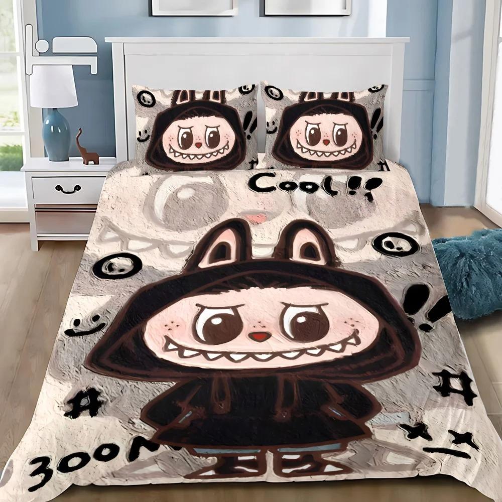 Милый 3D постельный комплект Labu из 2/3 предметов для спальни, Детский подарок, Подростковый, Взрослый, Микрофибра, Двуспальный, Пододеяльник на молнии, Декор комнаты