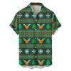 New Christmas Printed Shirt Theme Casual Fashion Spring and Autumn Men's Short Sleeve Shirt