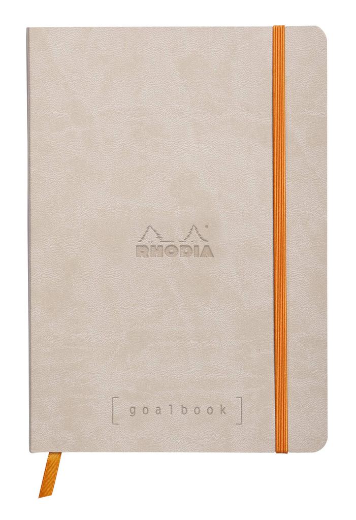 Rhodia Rhodia Rhodia Rama Goalbook A5 Dot 240 Italian Faux Leather Beige Notebook, Grid, Pages, Cover, (cf117745)