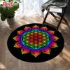 Seven Chakra Large-area Decorative Carpet Round Flower of Life Flannel Carpet Modern Home Living Room Floor Mats Bedroom Rug