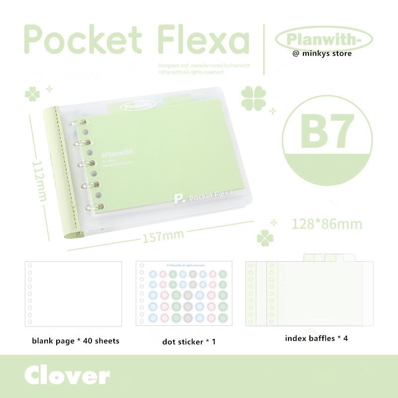 MINKYS 2026 Kawaii B7 Binder Pocket Planner Memo Pads Book Notebook Planner Yearly Daily Weekly Agenda Book School Stationery