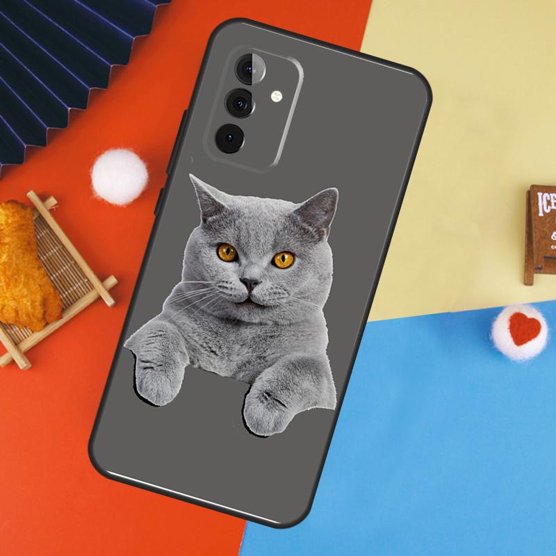 Чехол для кошки Британская короткошерстная для Samsung Galaxy A56 A36 A16 A06 A13 A33 A53 A52 A32 A12 A54 A34 A14 A15 A35 A55 A17