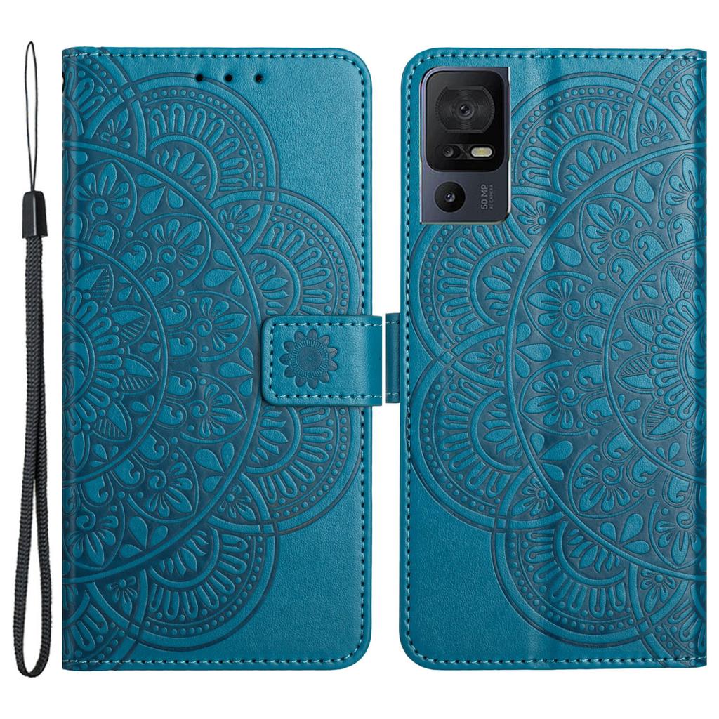 For TCL 40 SE Leather Case Mandala Imprinted Wallet Flip Phone Cover
