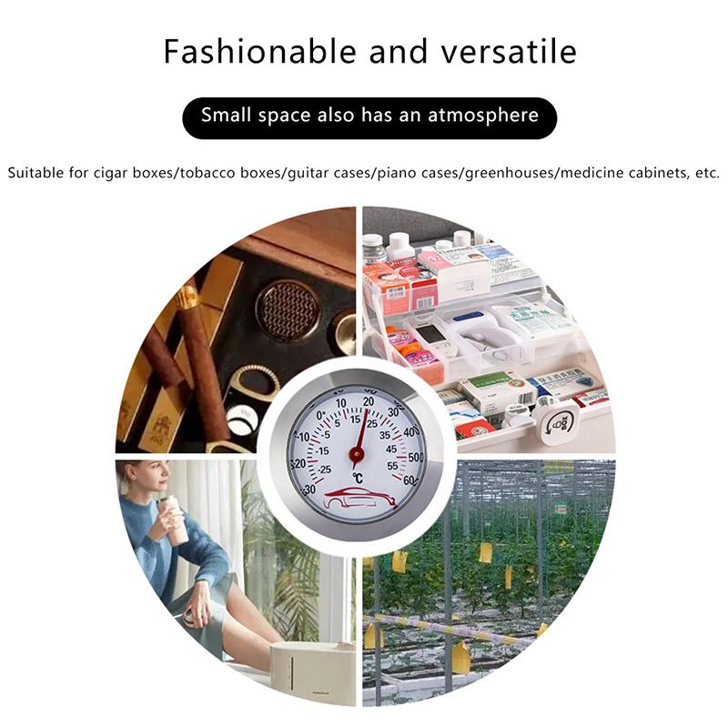 Мини-термометр для приборной панели автомобиля, портативный термометр для транспортного средства, круглый датчик температуры, украшение для дома в автомобиле