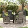 VidaXL 5-Piece Garden Dining Set Grey Poly Rattan 3380128