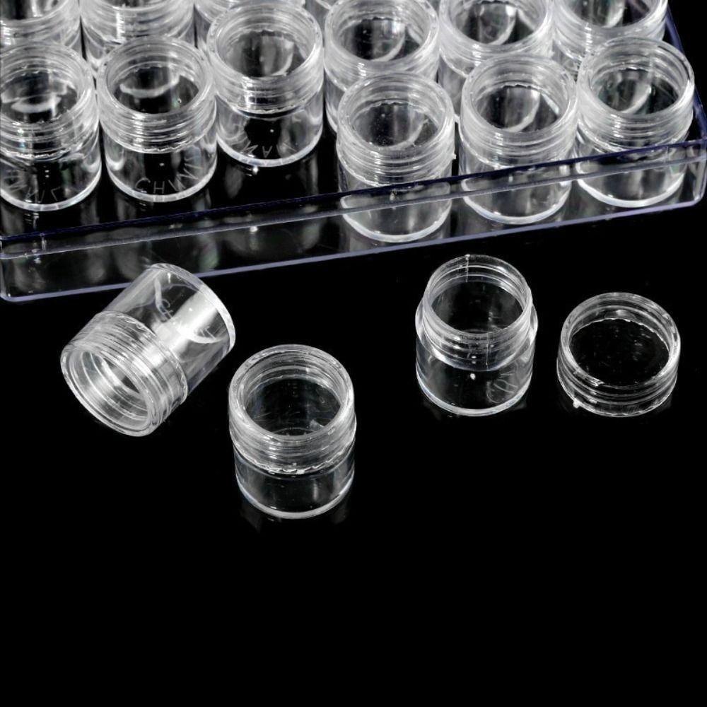 Round Shape Bead Storage Box Clear Beads Organizer New Transparent Bottles Bead Storage