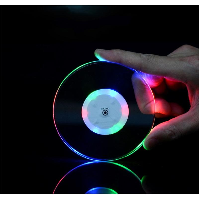 Акриловый кристалл ультратонкий светодиодный подстаканник