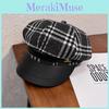 Retro Octagonal Beret Hat For Women With Grid Design For Autumn And Winter