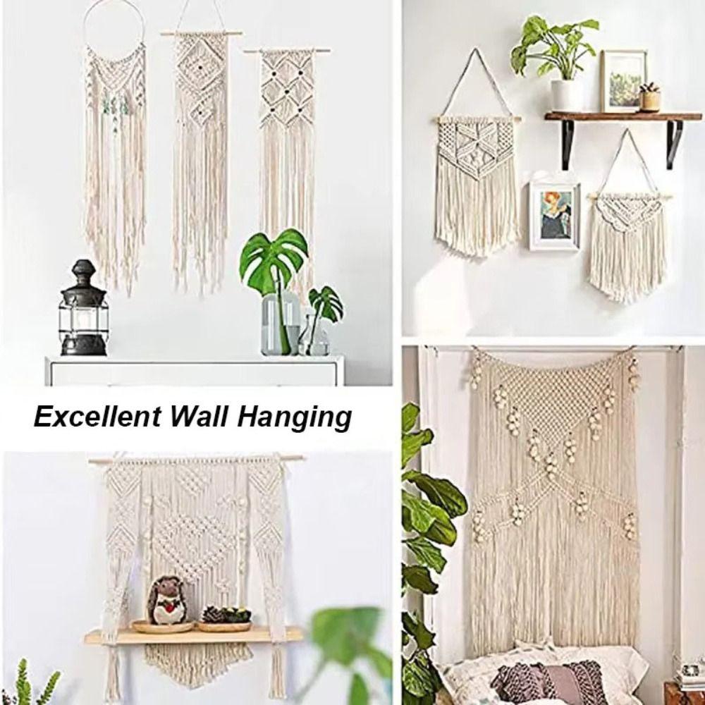 50/100M нитки для макраме из шнура бежевого цвета для рукоделия, новый макраме-веревка для домашнего декора