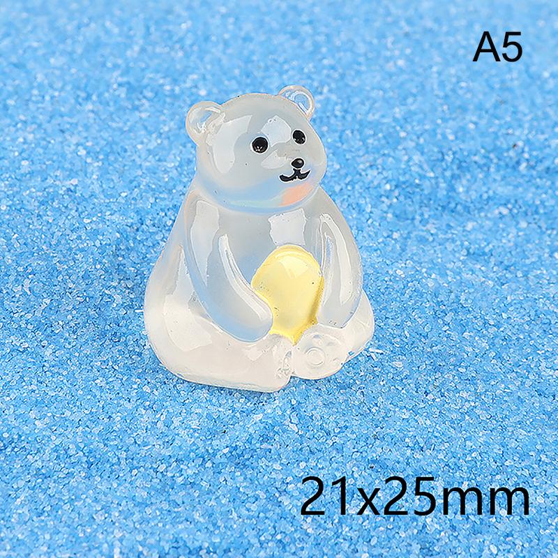 1 шт. светящиеся миниатюры белых медведей, светящиеся в темноте мини-фигурки белых медведей, кукольный домик своими руками, садовые цветочные горшки, микропейзажи