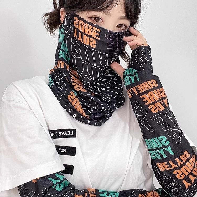 Cycling Sun Protection Face Mask (Full-Face) for Women; Summer Microfiber Neck Gaiter for Men; Outdoor Sun-Blocking Ear-Loop Face Mask