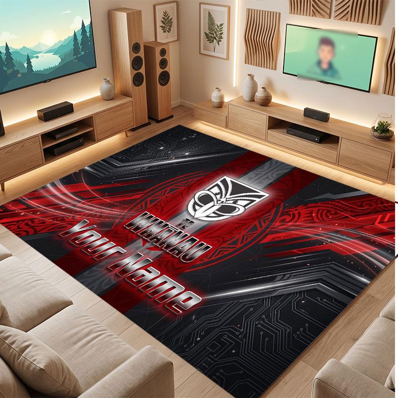 Wigan Warriors Personalized Crystal Velvet Carpet, Customized Name Text Soft Anti‑Slip Rug for Living Room Bedroom