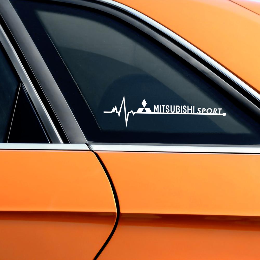 2 шт. Наклейки на боковые окна автомобиля Спортивный гоночный стиль Внешние аксессуары Виниловая пленка Наклейки для Mitsubishi ASX Lancer Pajero