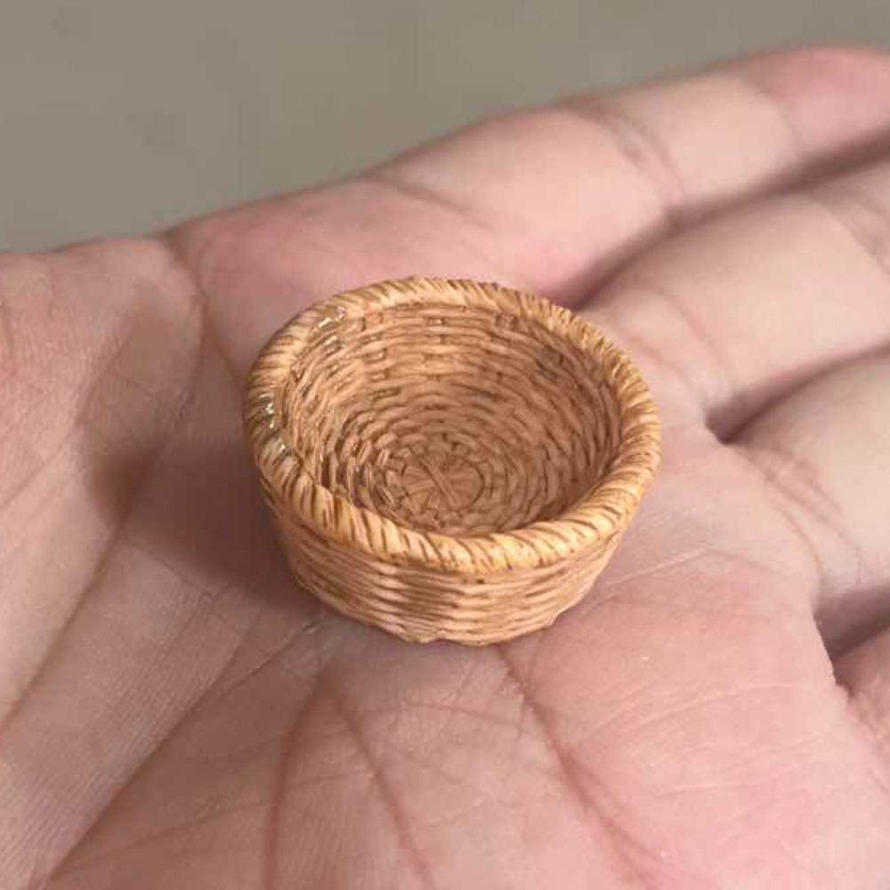 Имитация Кукольный домик Миниатюрный Стул Мебель Украшение Имитация Бамбуковая Корзина Детские Игрушки