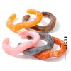 Colorful Resin Trendy Cuff Bracelet Bangle Multi-color Waterproof Fashion Wrist Jewelry Gray Pink Orange Brown Cheap