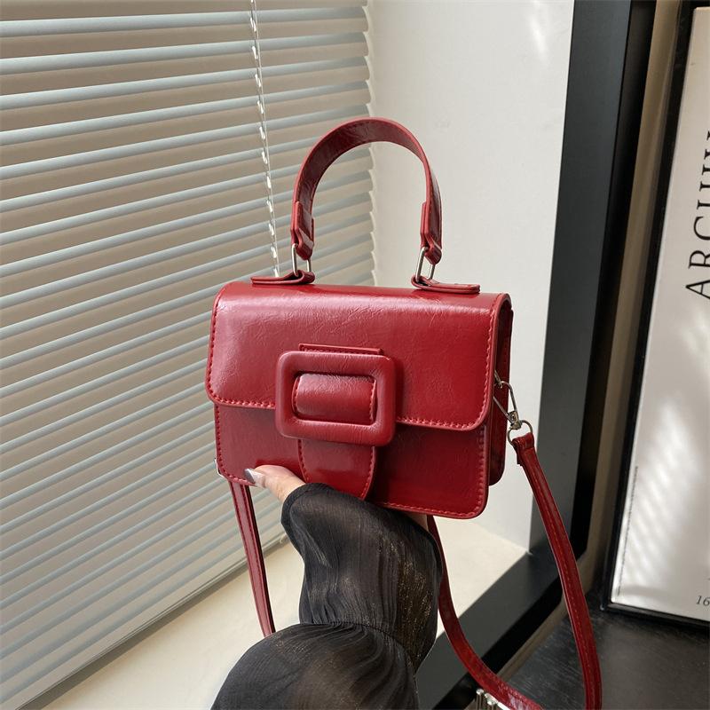 Fashionable Small Square Bag For Women Versatile Shoulder Crossbody Bag In Black