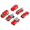 6pcs/set 1:64 Scale Alloy & Plastic Fire Rescue Car Toy Mini Vehicle Model Kids Gift