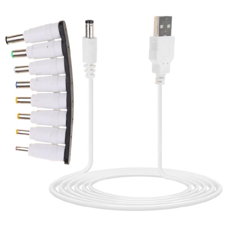 Кабель-преобразователь USB5V в DC9V 12V Кабель для зарядки USB в DC9V 12V с 8 адаптерами